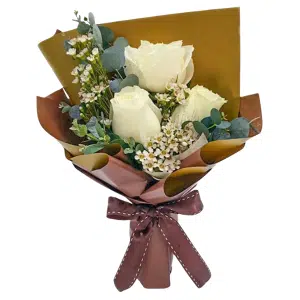 Bouquet of 3pc White Roses to Zambales