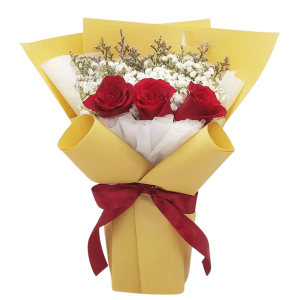 Bouquet of 3pcs Red Roses to Taguig