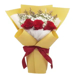 Bouquet of 3pcs Red Roses to Taguig