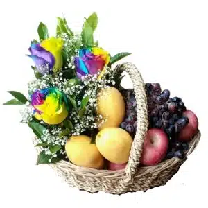 Premium Flower and Fruit Gifts Basket