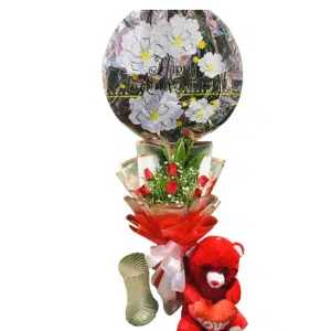 Teddy Bear and Flower Combo