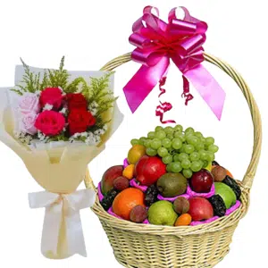 Fruit and Blooms Delight Combo
