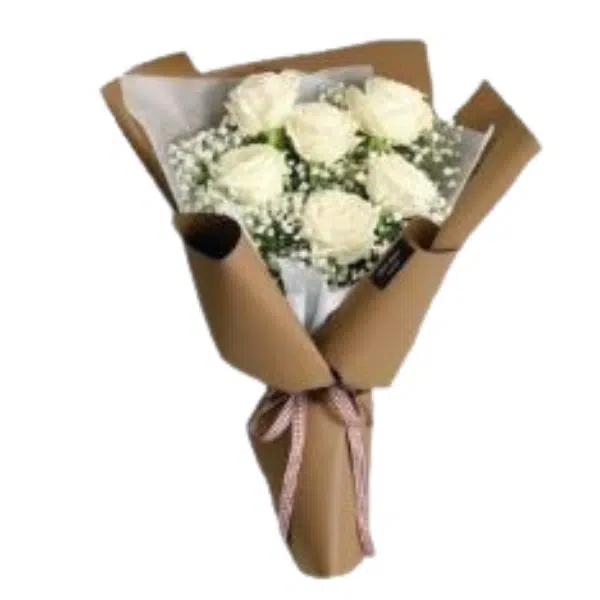 Send flowers to Philippines, Flower delivery Philippines, Send roses to Philippines Flower shop Philippines Bouquet of 6pcs White Roses to Taguig