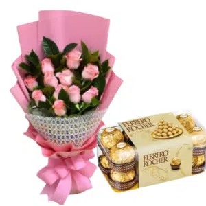 Pink Roses with Ferrero Chocolate to Zambales