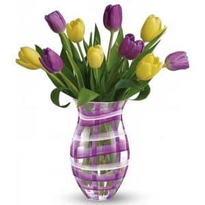 Lavender and Yellow Tulip in a vase