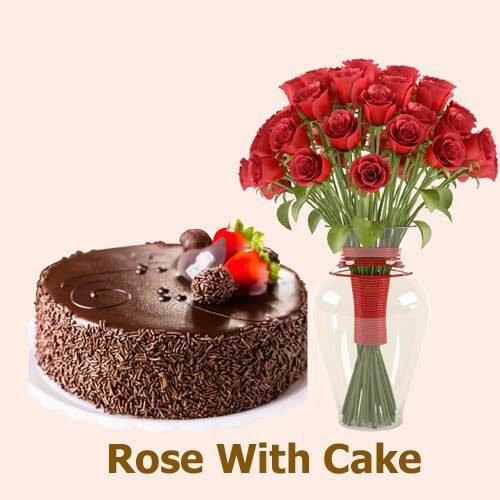 rose with cake philippines